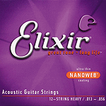 Elixir Acoustic Guitar Strings with Ultra-Thin Nanoweb Coating - 12 String Heavy