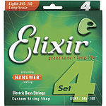 Elixir Bass Strings with Ultra-Thin Nanoweb Coating - Light