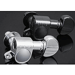 Grover 205BC6 Mini Rotomatic Guitar Tuners, Black Chrome