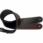 Planet Waves Classic Leather Guitar Strap - Black w/contrast stitch