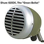 Shure 520DX "Green Bullet" Harmonica Microphone