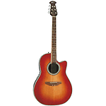 Applause AE128 Acoustic-Electric Super-Shallow Bowl Guitar, Honeyburst