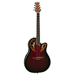 Applause AE148 Super-Shallow MultiSoundhole Acoustic-Electric Guitar - Red Burst