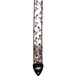 LM Alexis 2" Vinyl Skull Guitar Strap - Silver