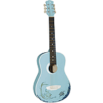 Luna Mermaid Children's Mini-Acoustic Guitar - Turquoise with Mermaid Design