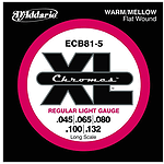 D'Addario ECB81-5 Chromes XL Flatwound 5-string Bass Strings - Light Gauge