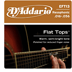 D'Addario EFT13 Flat Top Resophonic Acoustic Guitar Strings - Medium Gauge - 3 Sets