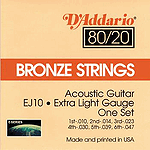 D'Addario EJ10 Acoustic Guitar Strings - 80/20 Bronze, Extra Light, 3 Sets