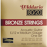 D'Addario 80/20 Bronze Acoustic Guitar Strings - Medium - Box of 10 sets