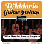 D'Addario Phosphor Bronze Acoustic Guitar Strings - Bluegrass - 3 sets of strings