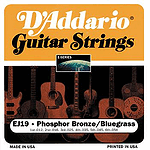 D'Addario EJ19 Acoustic Guitar Strings - Phosphor Bronze Round Wound, Bluegrass (Light Top/Med Bottom), 3 Sets