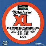 D'Addario EJ20 Electric Jazz Guitar Strings - Nickel Round Wound, Extra Light, 3 Sets