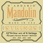 D'Addario EJ70 Phospher Bronze Mandolin Strings - Light Gauge - 3 Sets