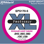 D'Addario EPS170-5  Pro Steel 5-String Bass Guitar Strings - Regular Light Gauge