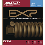 D'Addario EXP16 Acoustic Guitar Strings - Coated Phosphor Bronze, Light, 3 Sets