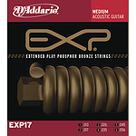 D'Addario EXP17 Acoustic Guitar Strings - Coated Phosphor Bronze, Medium, 3 Sets