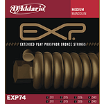 D'Addario EXP74 Mandolin Strings - Coated Phosphor Bronze, Medium, 3 Sets