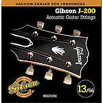 Gibson J-200 Acoustic Guitar Strings - Phosphor Bronze, Medium, 3 Sets