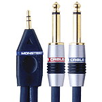Monster Interlink Portable 400 MkII 1/4" - 2 meter 1/8 Stereo to dual 1/4"