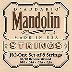 D'Addario J62 Mandolin Strings - Bronze, 3 Sets