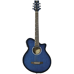 J.B. Player JBEA35TBL Realm Series Acoustic-Electric Guitar - Transparent Blue