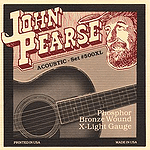 John Pearse Phosphor Bronze Acoustic Guitar Strings - Extra Light, 3 Sets