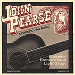 John Pearse Phosphor Bronze Acoustic Guitar Strings - Light, 3 Sets