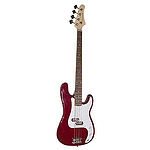 J. Reynolds JR7TR Electric Bass Guitar - Transparent Red
