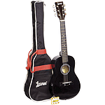 Lauren Children's Beginner Acoustic Guitar Package - Black Guitar