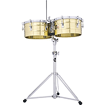 Latin Percussion LP256-B Tito Puente Brass Timbales, 13" & 14"