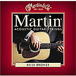 Martin 80/20 Bronze Round Wound Medium Acoustic Strings  - 3 sets of strings