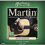 Martin 12-String 80/20 Bronze Extra Light Acoustic Strings - Box of 12 sets