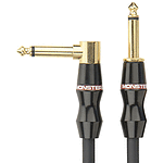 Monster Bass Instrument Cable - 12' angled to straight 1/4" plugs