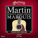 Martin Marquis 92/8 Phosphor Bronze Light Acoustic Guitar Strings - 3 sets of strings