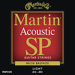 Martin SP 3100 Acoustic Guitar Strings - 80/20 Bronze Wound, Light, 3 Sets