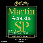 Martin SP 3600 12-string Acoustic Guitar Strings - 80/20 Bronze Wound, Extra Light, 3 Sets