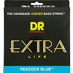 DR Strings Peacock Blue Extra-life Coated 6 String Bass Strings 30-125