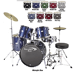 Percussion Plus PP3350 5-piece Drumset w/20" Bass Drum - Brushed Red