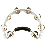 Rhythm Tech Tambourine - Half-moon shape w/power grip - White