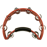 Rhythm Tech Tambourine - Half-moon shape w/power grip - Red