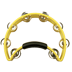 Rhythm Tech Tambourine - Half-moon shape w/power grip - Yellow