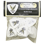 Clayton Acetal Round Triangle Picks, bag of 72 - .80mm-Yellow
