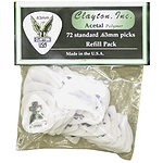 Clayton Acetal Standard Picks, bag of 72 - .63mm-Green