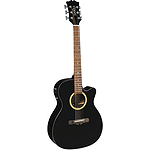Sierra Sunrise Auditorium Acoustic Electric Guitar - Black