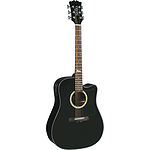 Sierra Alpine Acoustic Electric Cutaway Guitar - Black Gloss