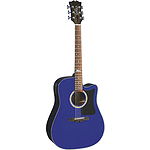 Sierra Alpine Acoustic Electric Cutaway Guitar - Transparent Blue