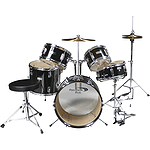 Percussion Plus 5-piece Junior Drum Set w/Hi-hat - Black