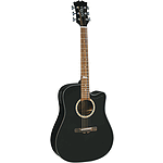 Sierra Alpine Acoustic Electric Guitar - Black Gloss - with free guitar stand!