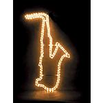 MBT Decorative Window Light - Red Saxophone (36")