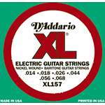 D'Addario XL157 Nickel Round Wound Baritone Electric Guitar Strings - Medium Gauge - 3 Sets
